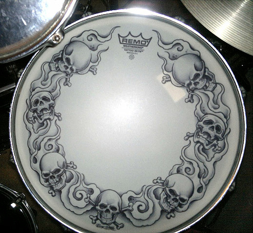 Пластик для малого барабана Remo 14" Tattoo Skyns Skulls